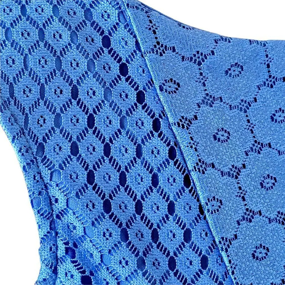 DANNY AND NICOLE Women's Regular Floral Mesh A Line Dress Size 6 Light Blue - Picture 9 of 14